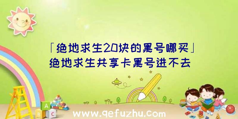 「绝地求生20块的黑号哪买」|绝地求生共享卡黑号进不去